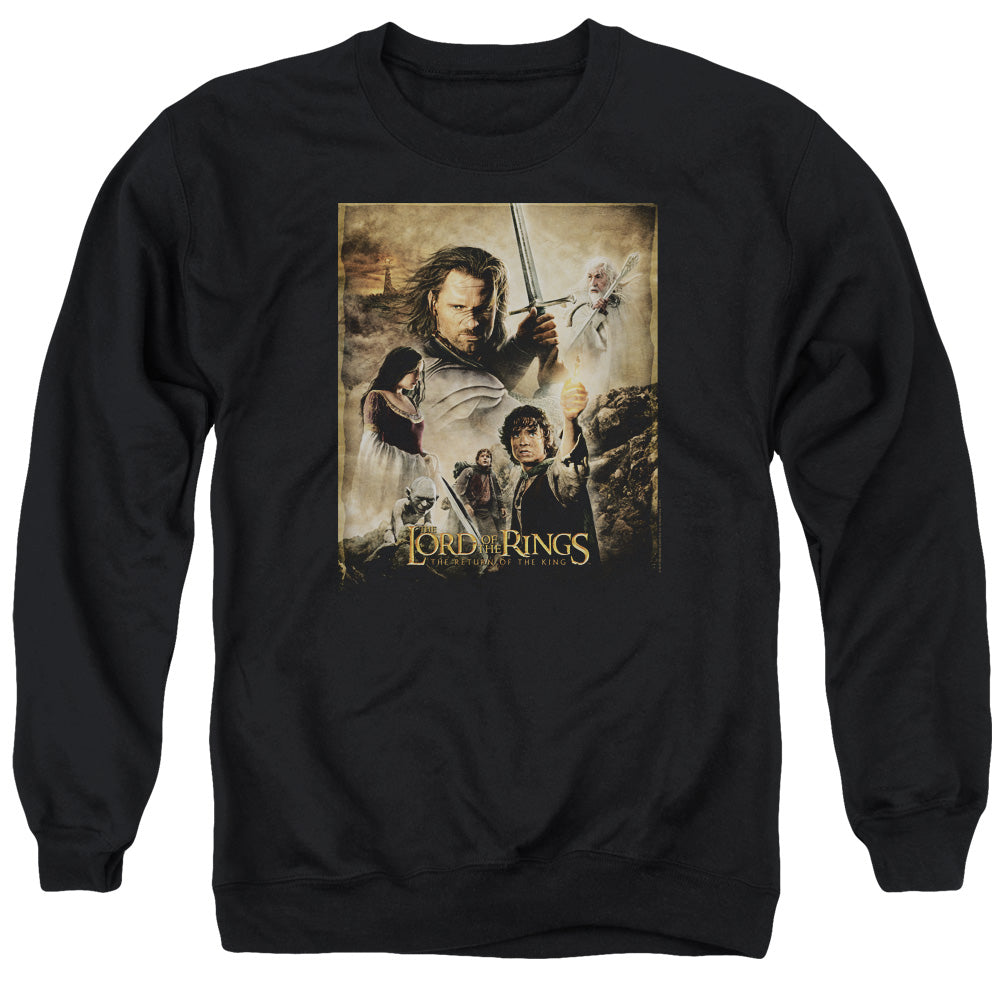 Lord Of The Rings Rotk Poster Men's Crewneck 50 50 Poly Long-Sleeve T-Shirt