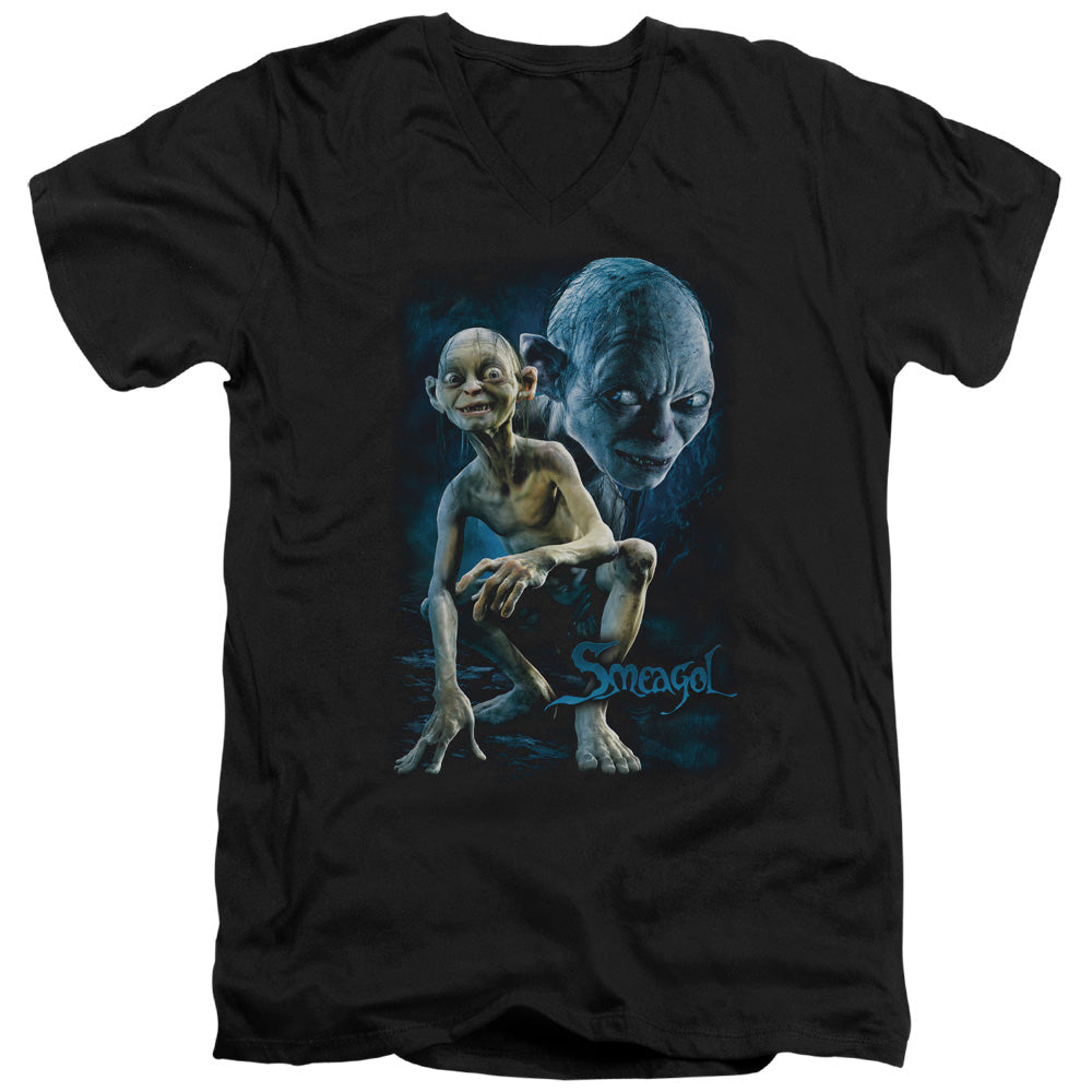 Lord Of The Rings Smeagol Men's 30/1 Cotton Slim V-Neck T-Shirt