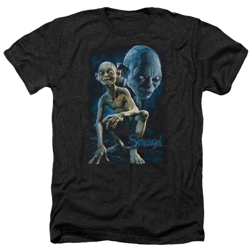 Lord Of The Rings Smeagol Men's 30/1 Heather 60 40 Poly Short-Sleeve T-Shirt