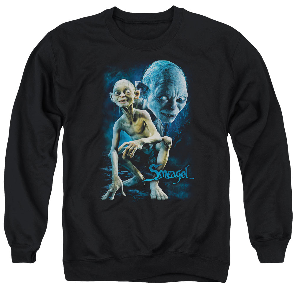 Lord Of The Rings Smeagol Men's Crewneck 50 50 Poly Long-Sleeve T-Shirt