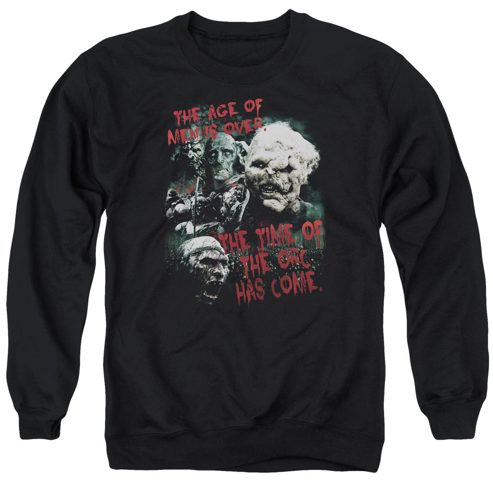 Lord Of The Rings Time Of The Orc Men's Crewneck 50 50 Poly Long-Sleeve T-Shirt