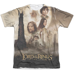 Lord Of The Rings Towers Poster Men's Regular Fit Poly Cotton Short-Sleeve T-Shirt