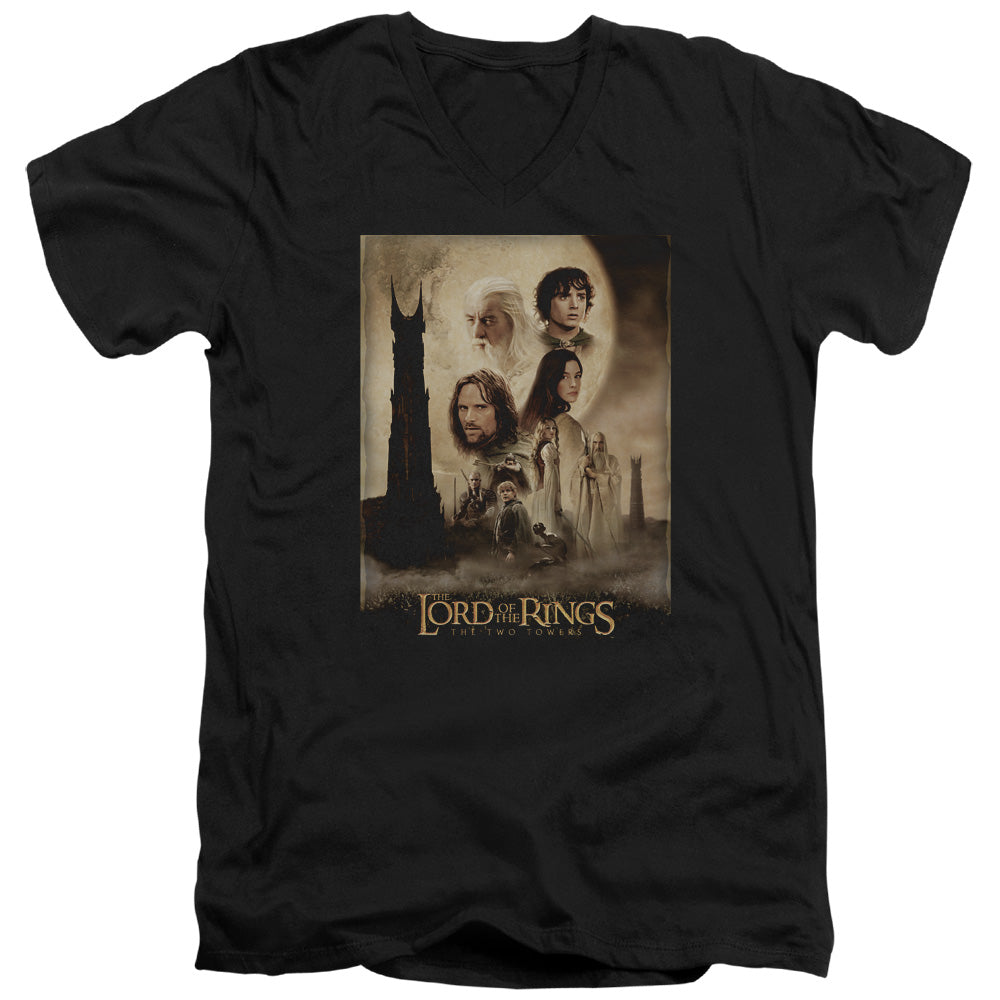 Lord Of The Rings Tt Poster Men's 30/1 Cotton Slim V-Neck T-Shirt