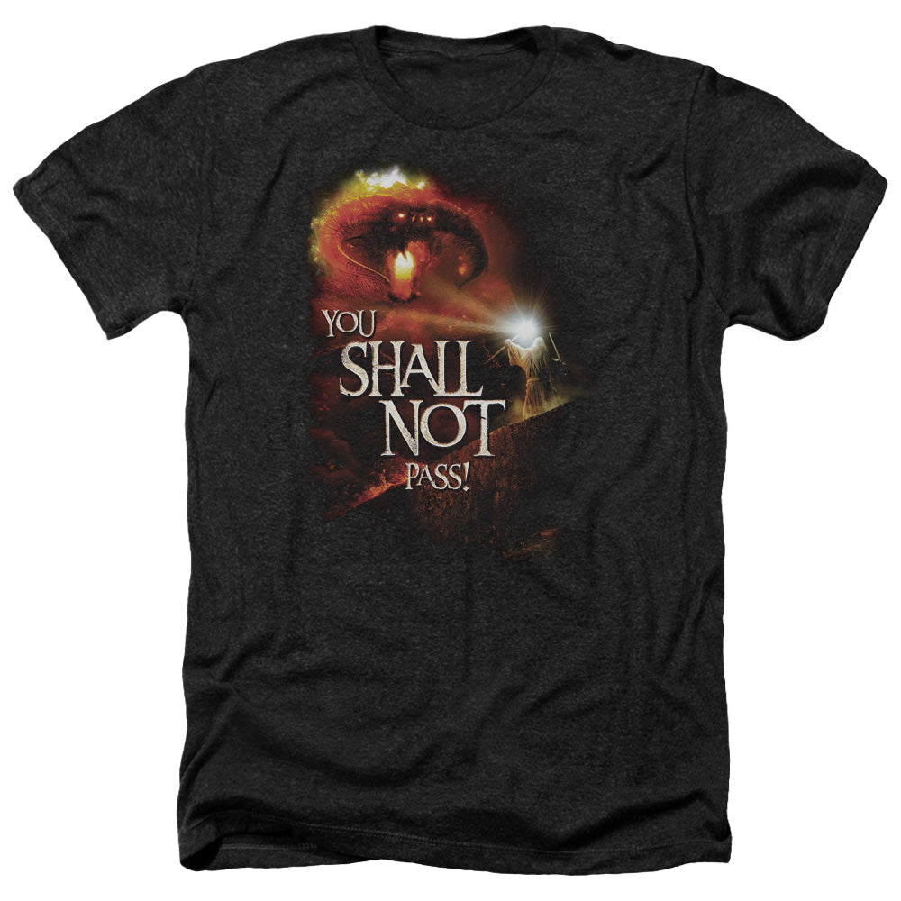 Lord Of The Rings You Shall Not Pass Men's 30/1 Heather 60 40 Poly Short-Sleeve T-Shirt