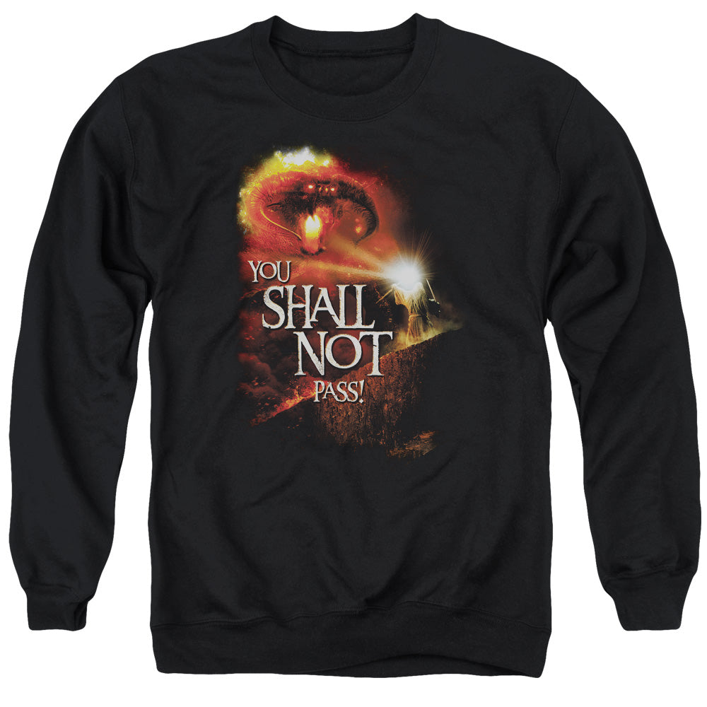 Lord Of The Rings You Shall Not Pass Men's Crewneck 50 50 Poly Long-Sleeve T-Shirt