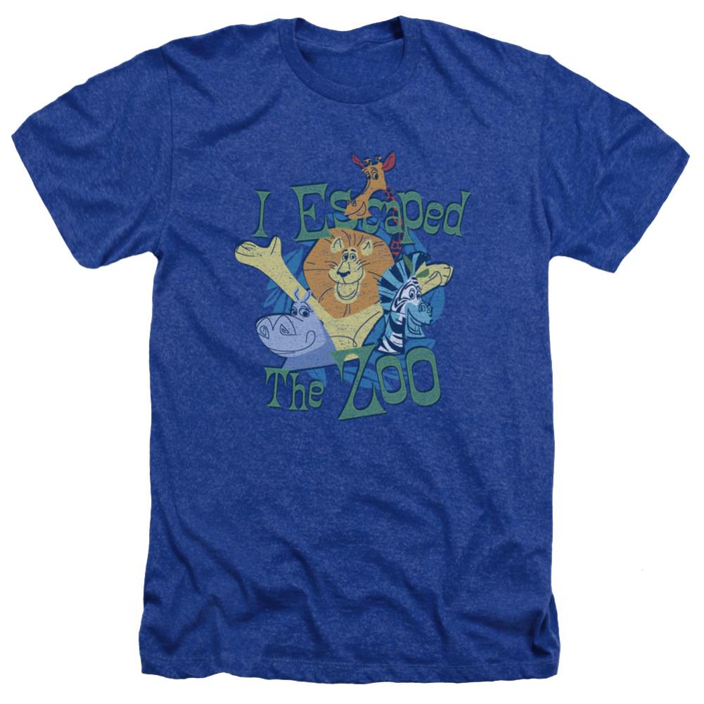 Madagascar Escaped Men's 30/1 Heather 60 40 Poly Short-Sleeve T-Shirt