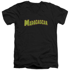 Madagascar Logo Men's 30/1 Cotton Slim V-Neck T-Shirt