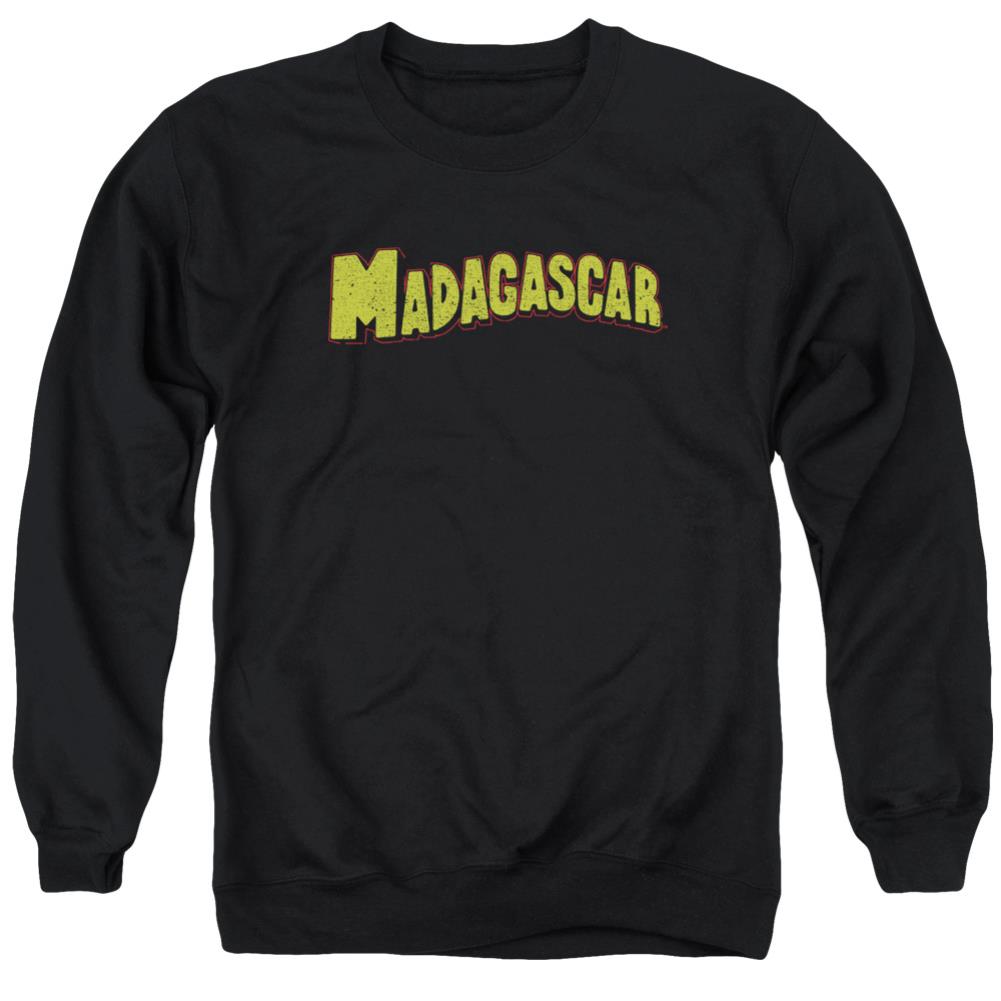 Madagascar Logo Men's Crewneck 50 50 Poly Long-Sleeve T-Shirt
