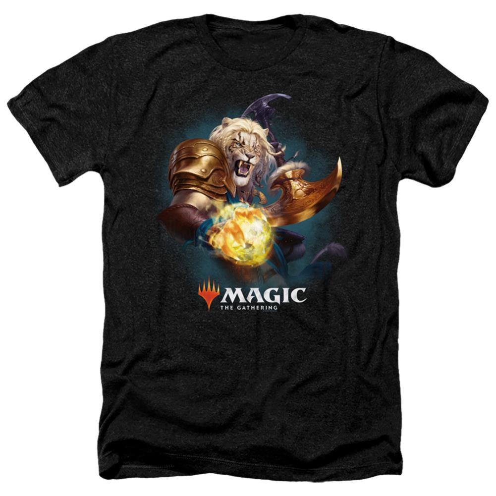 Magic The Gathering Ajani Men's 30/1 Heather 60 40 Poly Short-Sleeve T-Shirt