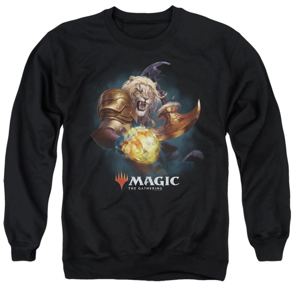 Magic The Gathering Ajani Men's Crewneck 50 50 Poly Long-Sleeve T-Shirt