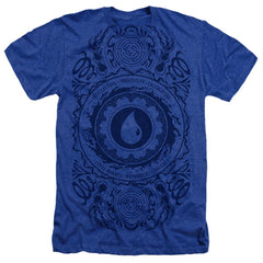 Magic The Gathering Blue Mana Men's 30/1 Cotton Poly SS Heather T