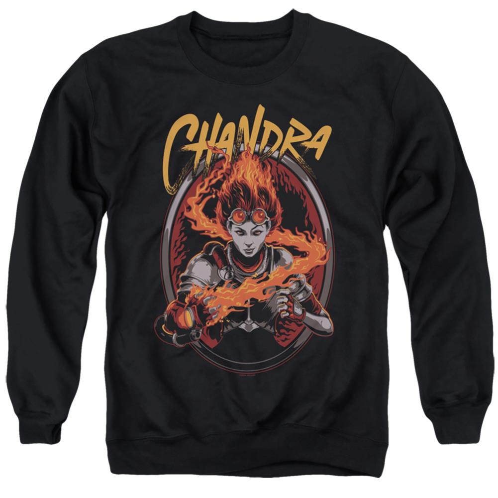 Magic The Gathering Chandra Men's Crewneck 50 50 Poly Long-Sleeve T-Shirt