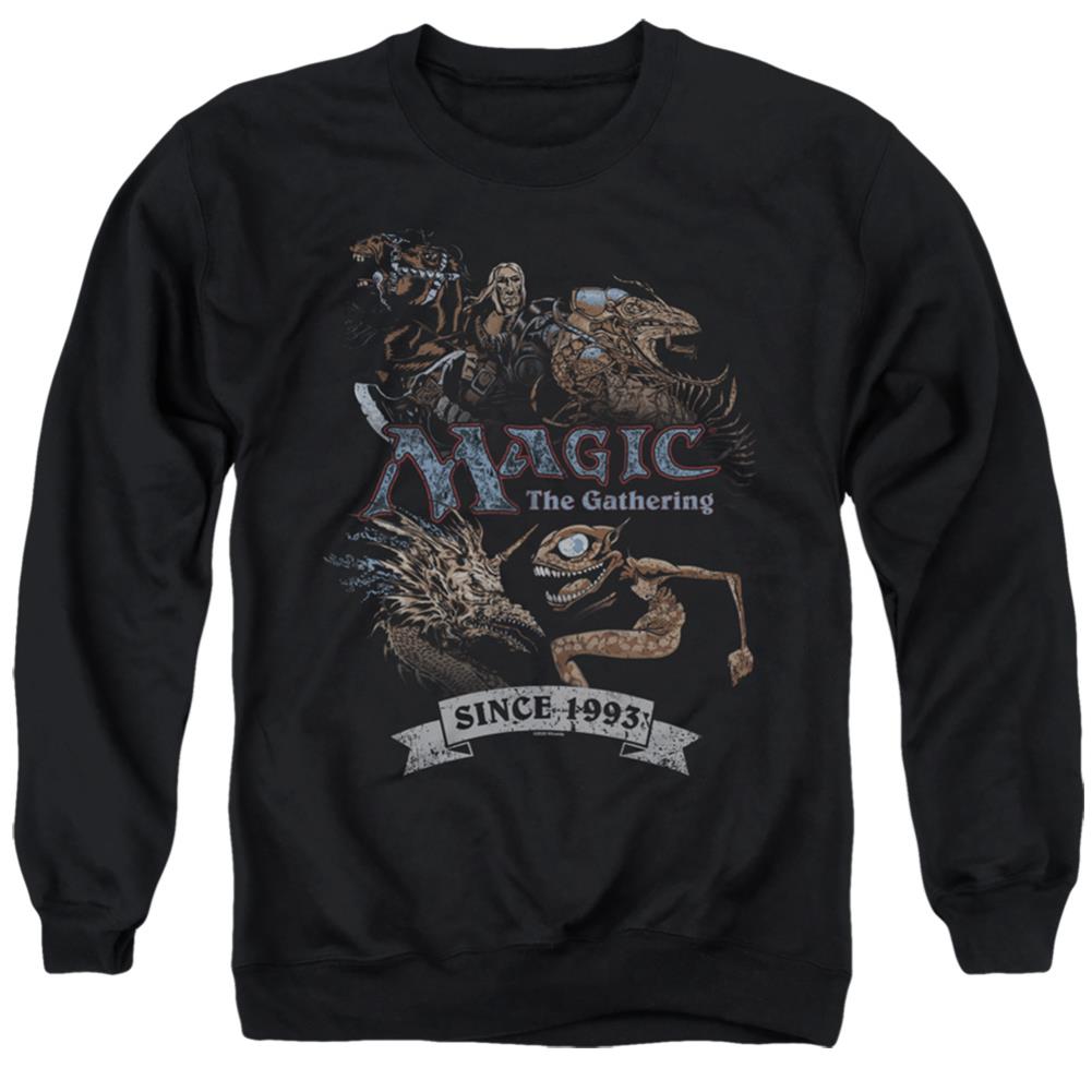 Magic The Gathering Four Pack Retro Men's Crewneck 50 50 Poly Long-Sleeve T-Shirt