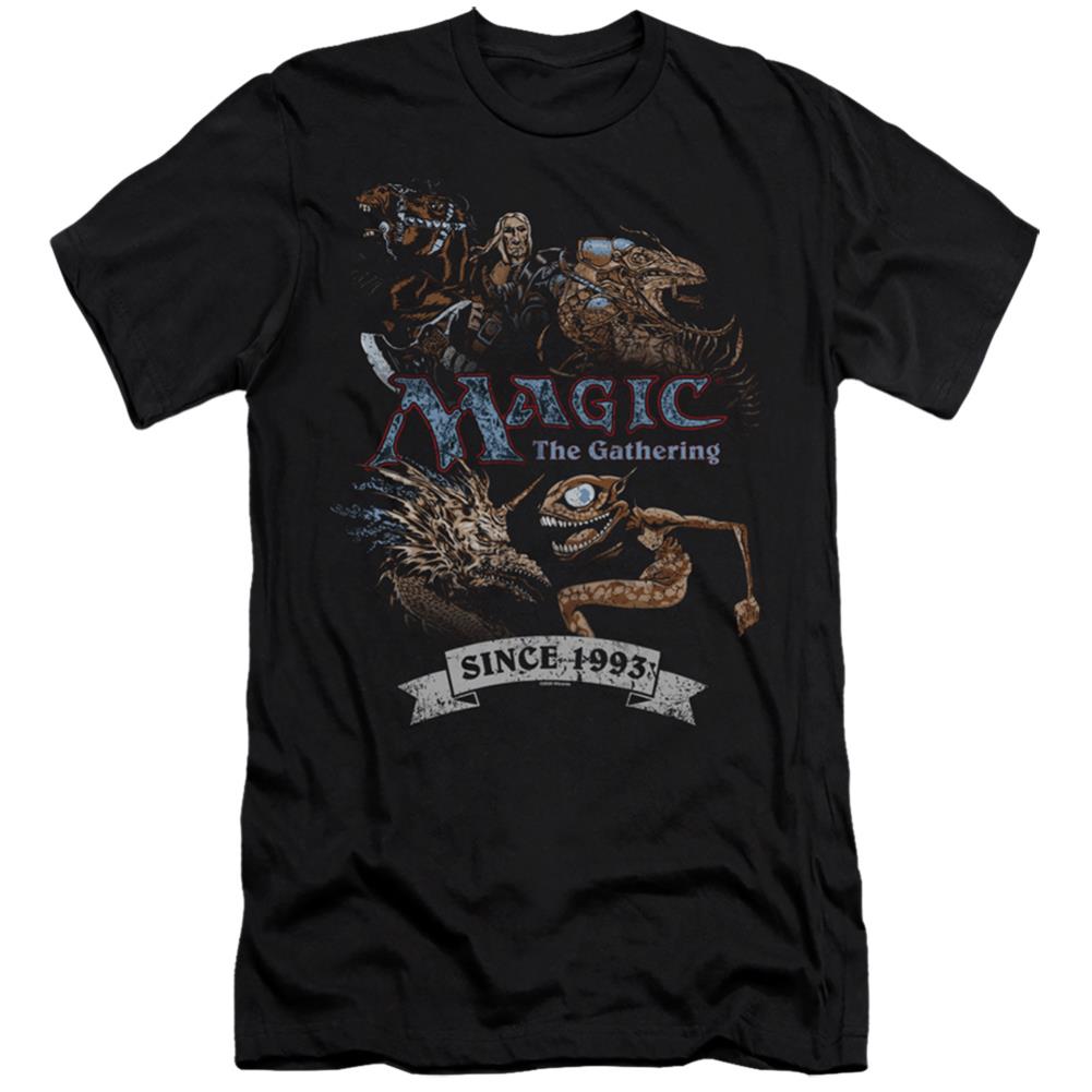 Magic The Gathering Four Pack Retro Men's Ultra-Soft 30/1 Cotton Slim Short-Sleeve T-Shirt