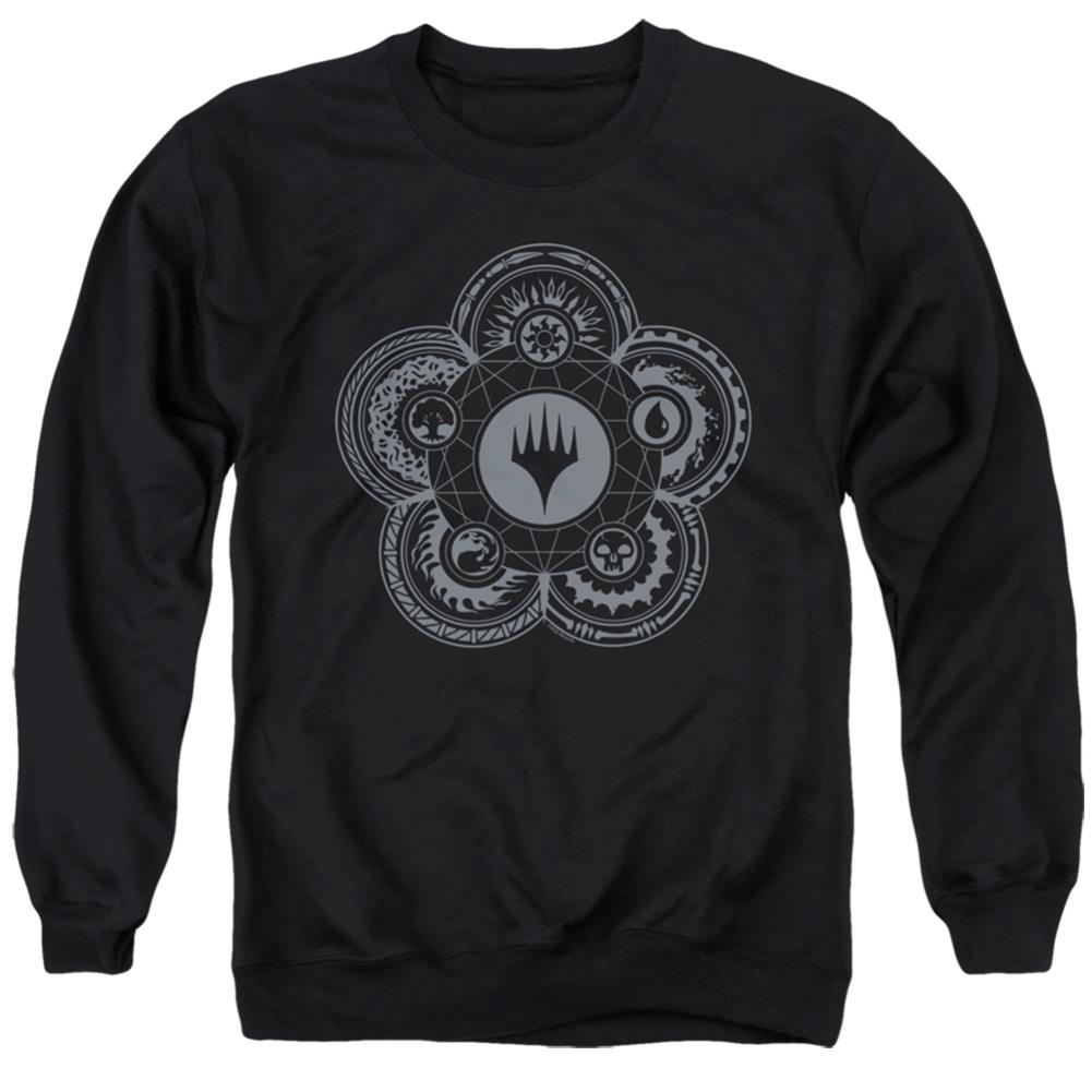 Magic The Gathering Icon Glyph Men's Crewneck 50 50 Poly Long-Sleeve T-Shirt