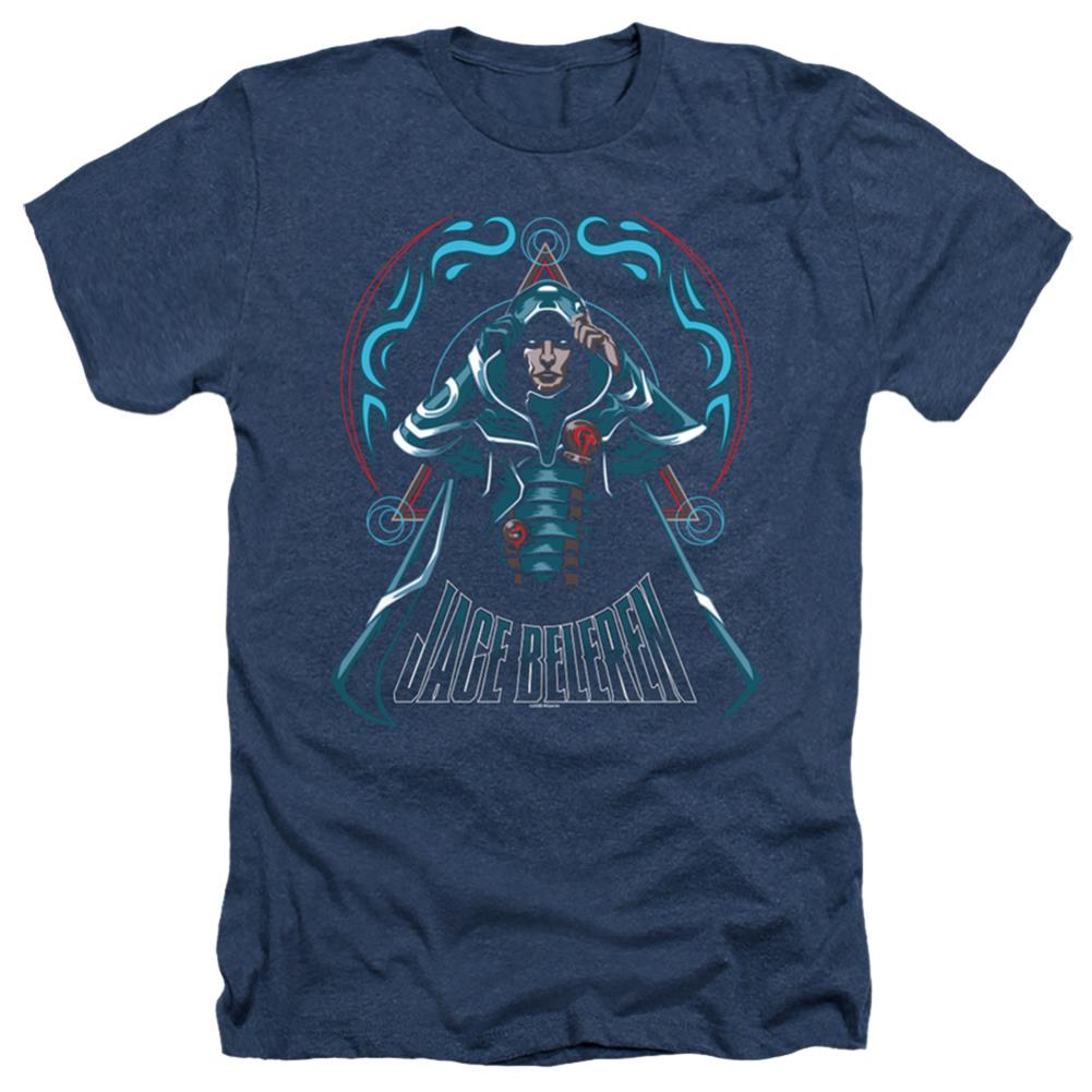 Magic The Gathering Jace Men's 30/1 Heather 60 40 Poly Short-Sleeve T-Shirt