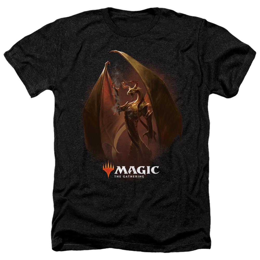 Magic The Gathering Nicol Bolas Men's 30/1 Heather 60 40 Poly Short-Sleeve T-Shirt