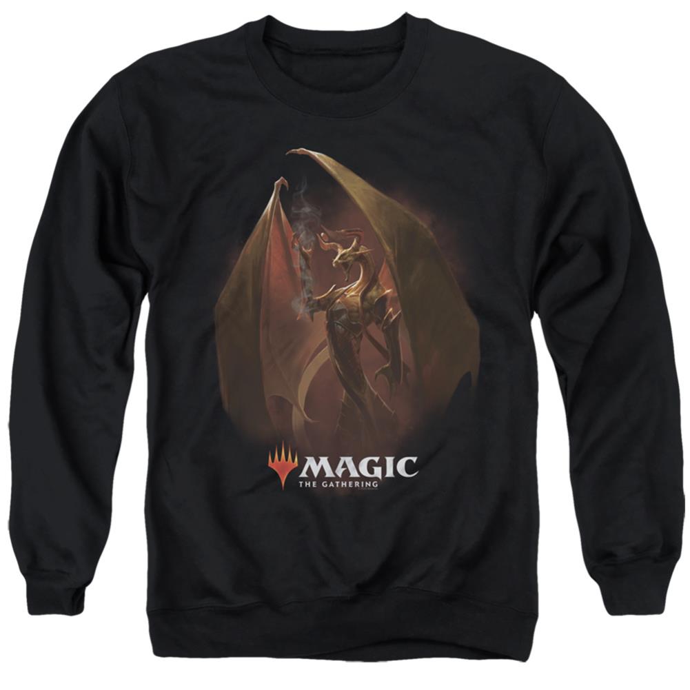 Magic The Gathering Nicol Bolas Men's Crewneck 50 50 Poly Long-Sleeve T-Shirt