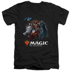 Magic The Gathering Planeswalkers Men's 30/1 Cotton Slim V-Neck T-Shirt