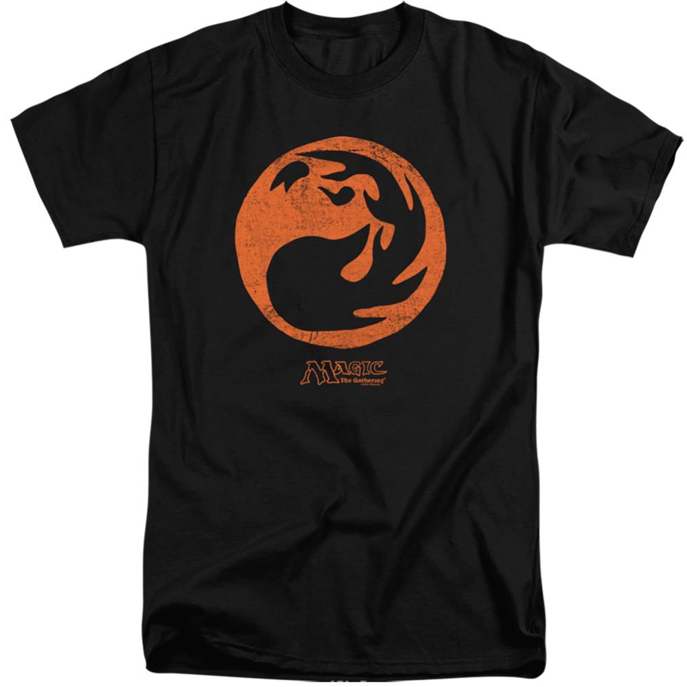 Magic The Gathering Red Symbol Men's 18/1 Tall Cotton Short-Sleeve T-Shirt