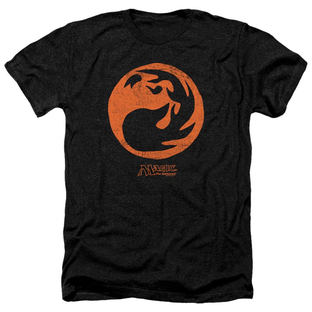 Magic The Gathering Red Symbol Men's 30/1 Heather 60 40 Poly Short-Sleeve T-Shirt