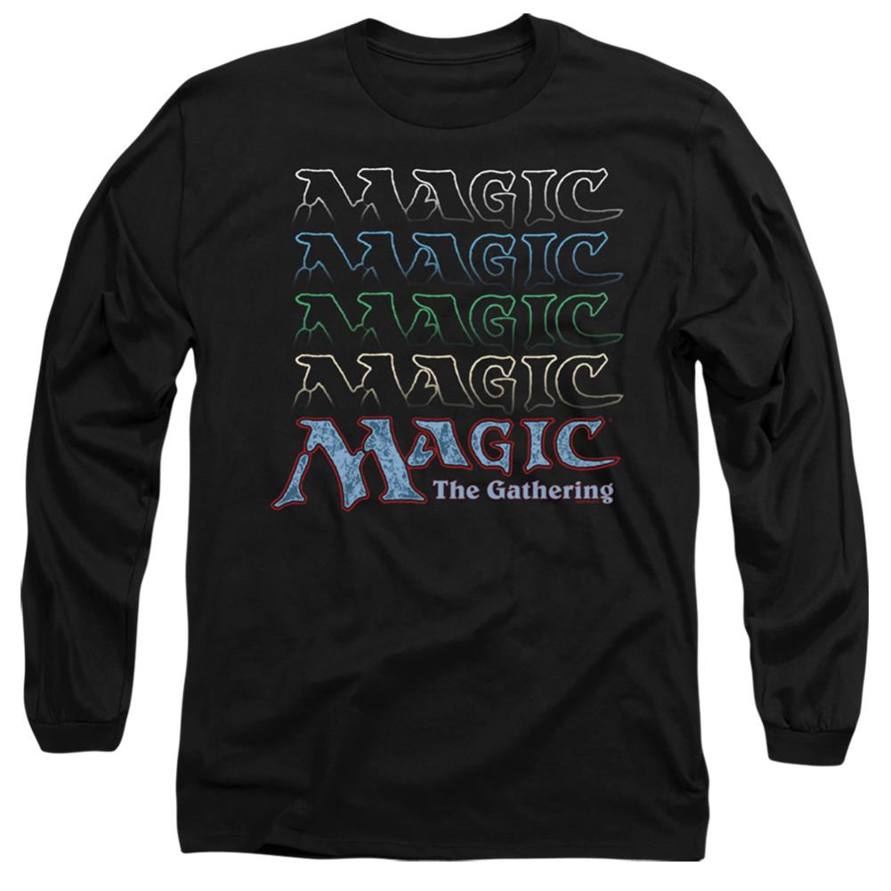 Magic The Gathering Retro Logo Repeat Men's 18/1 Cotton Long-Sleeve T-Shirt