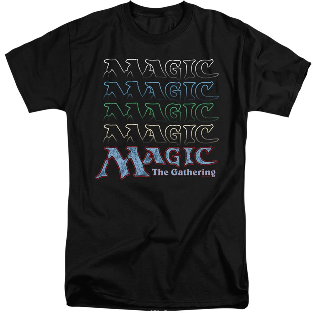 Magic The Gathering Retro Logo Repeat Men's 18/1 Tall Cotton Short-Sleeve T-Shirt