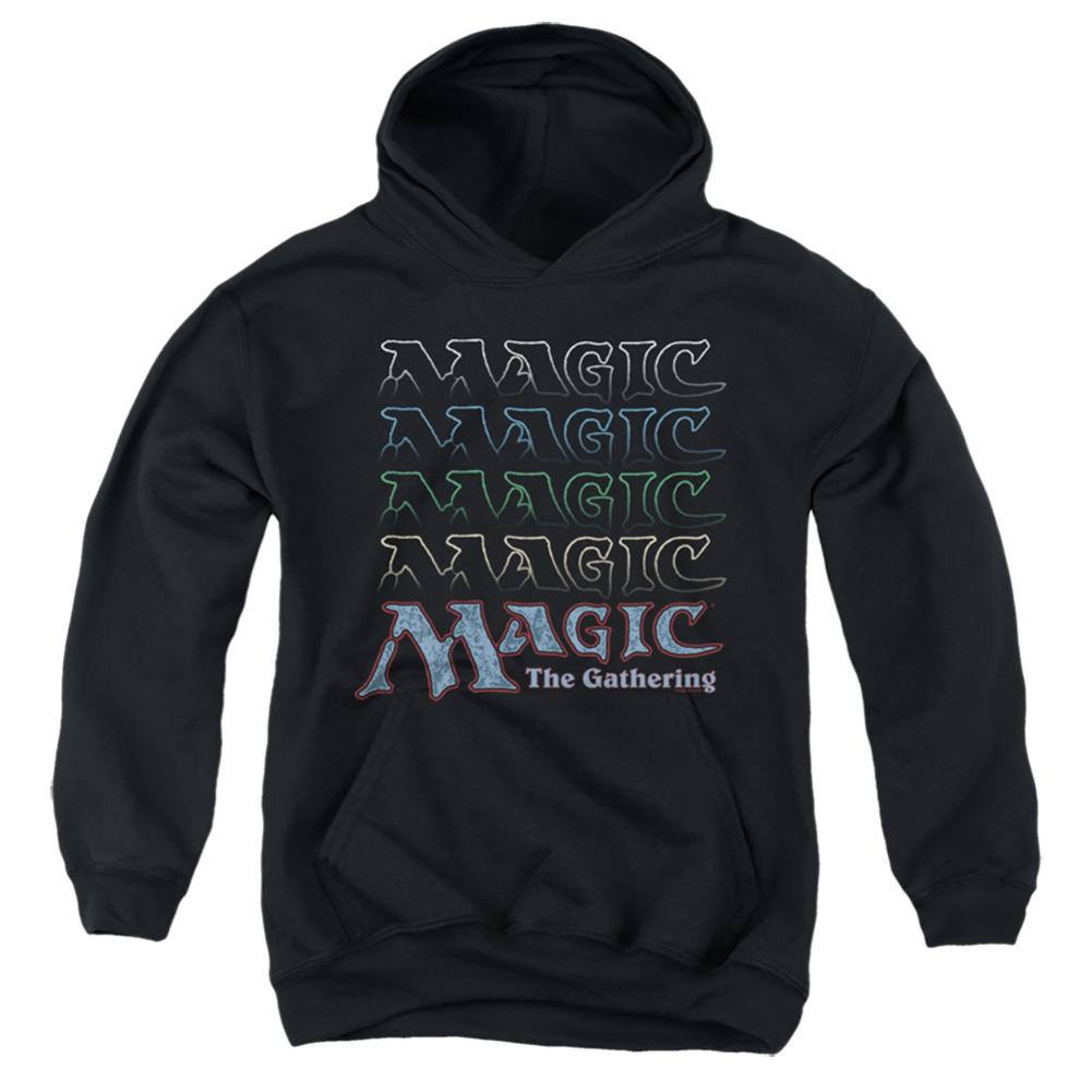 Magic The Gathering Retro Logo Repeat Youth Cotton Poly Pull-Over Hoodie