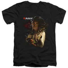 Magic The Gathering Vraska Queen Of Golgari Men's 30/1 Cotton Slim V-Neck T-Shirt