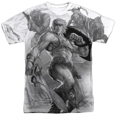 Masters Of The Universe B&W Men's Regular Fit Polyester Short-Sleeve T-Shirt