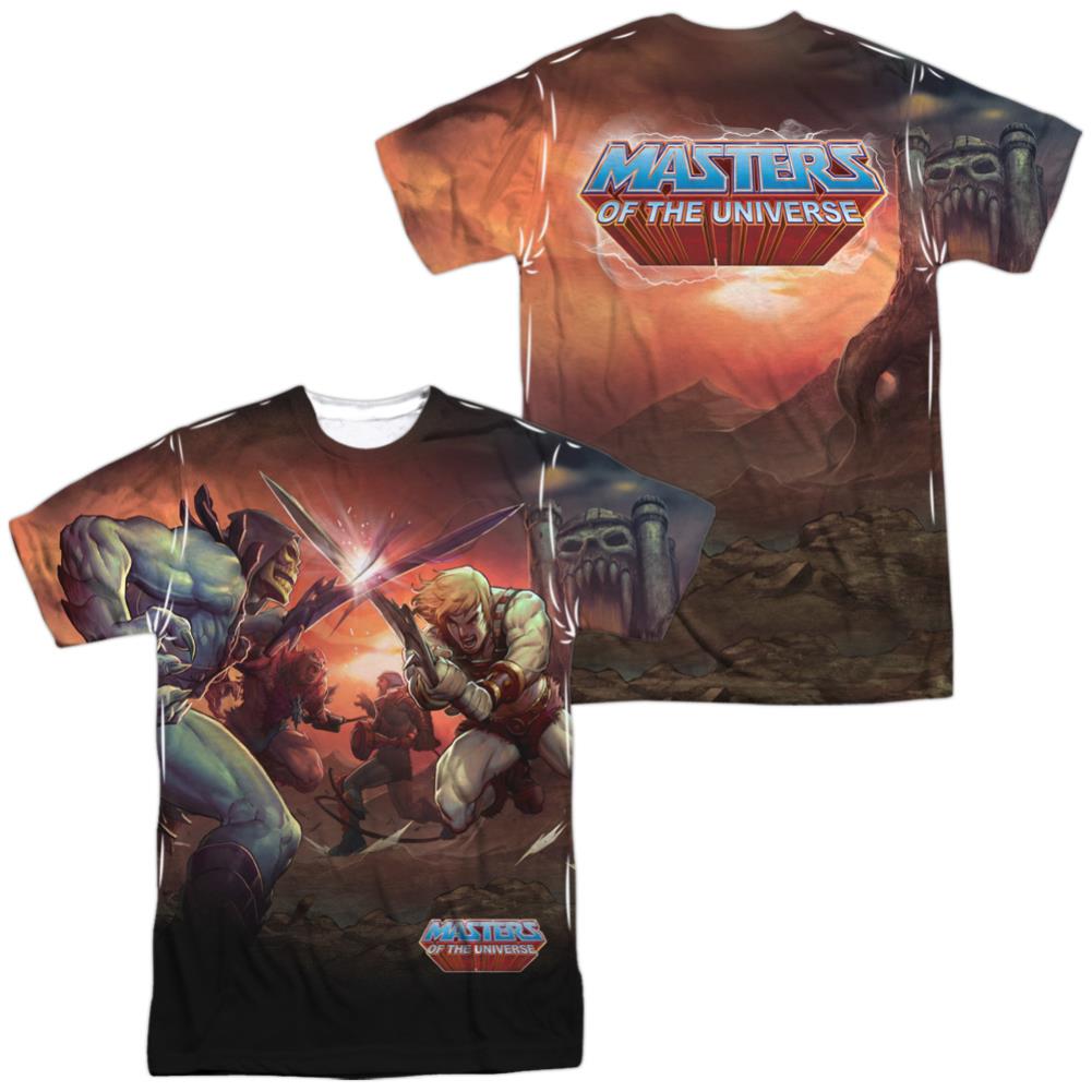 Masters Of The Universe Battle (Front/Back Print) Men's Regular Fit Polyester Short-Sleeve T-Shirt
