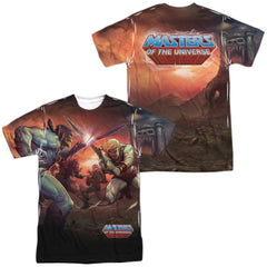 Masters Of The Universe Battle (Front/Back Print) Men's Regular Fit Polyester Short-Sleeve T-Shirt