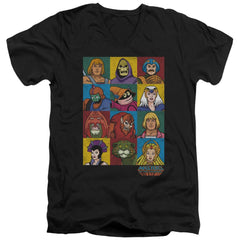 Masters Of The Universe Character Heads Men's 30/1 Cotton Slim V-Neck T-Shirt