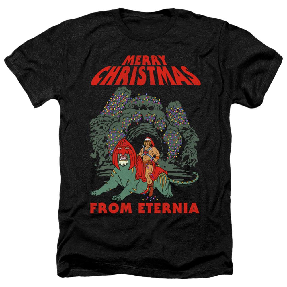 Masters Of The Universe Eternia Christmas Men's 30/1 Heather 60 40 Poly Short-Sleeve T-Shirt
