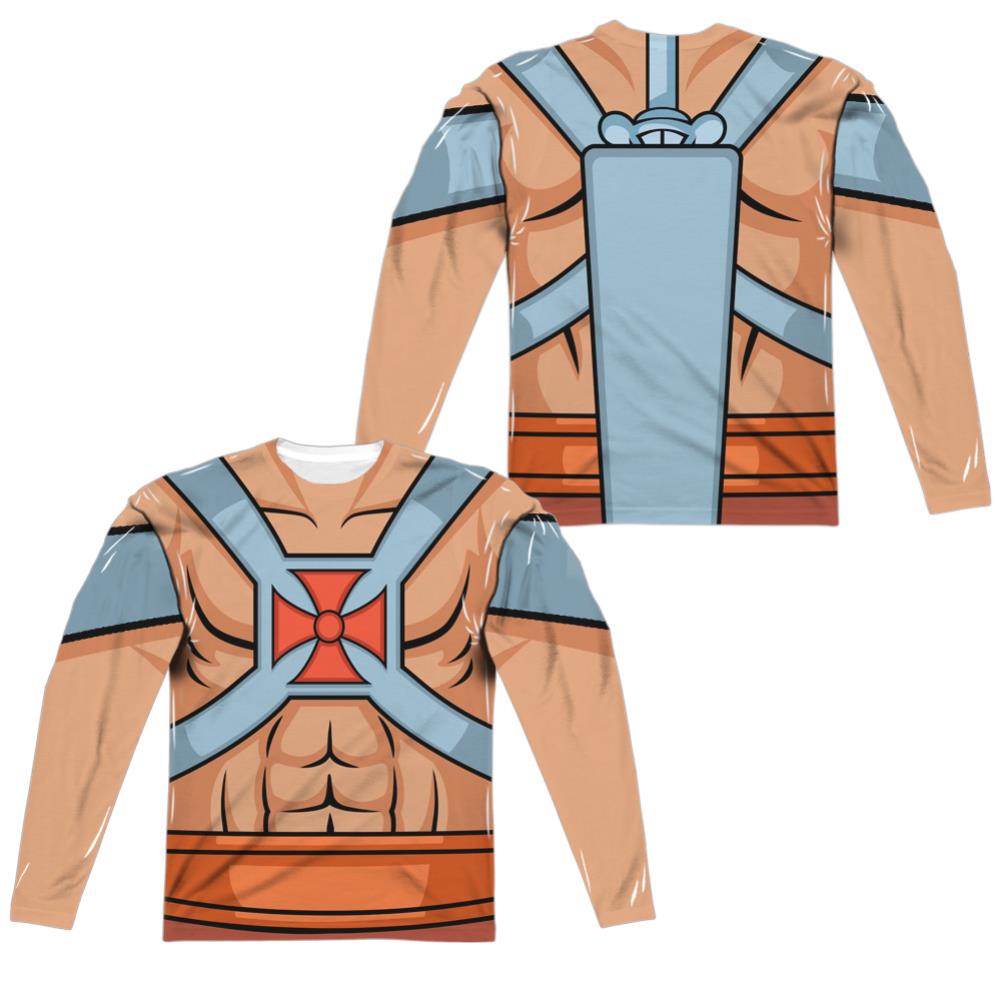 Masters Of The Universe He Man Costumes (Front/Back Print) Men's Regular Fit Polyester Long-Sleeve T-Shirt