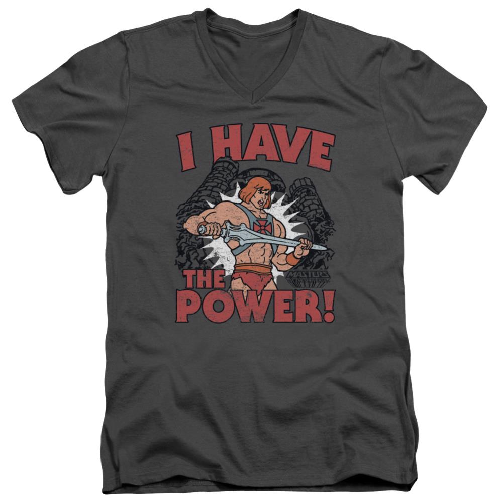 Masters Of The Universe I Have The Power Men's 30/1 Cotton Slim V-Neck T-Shirt