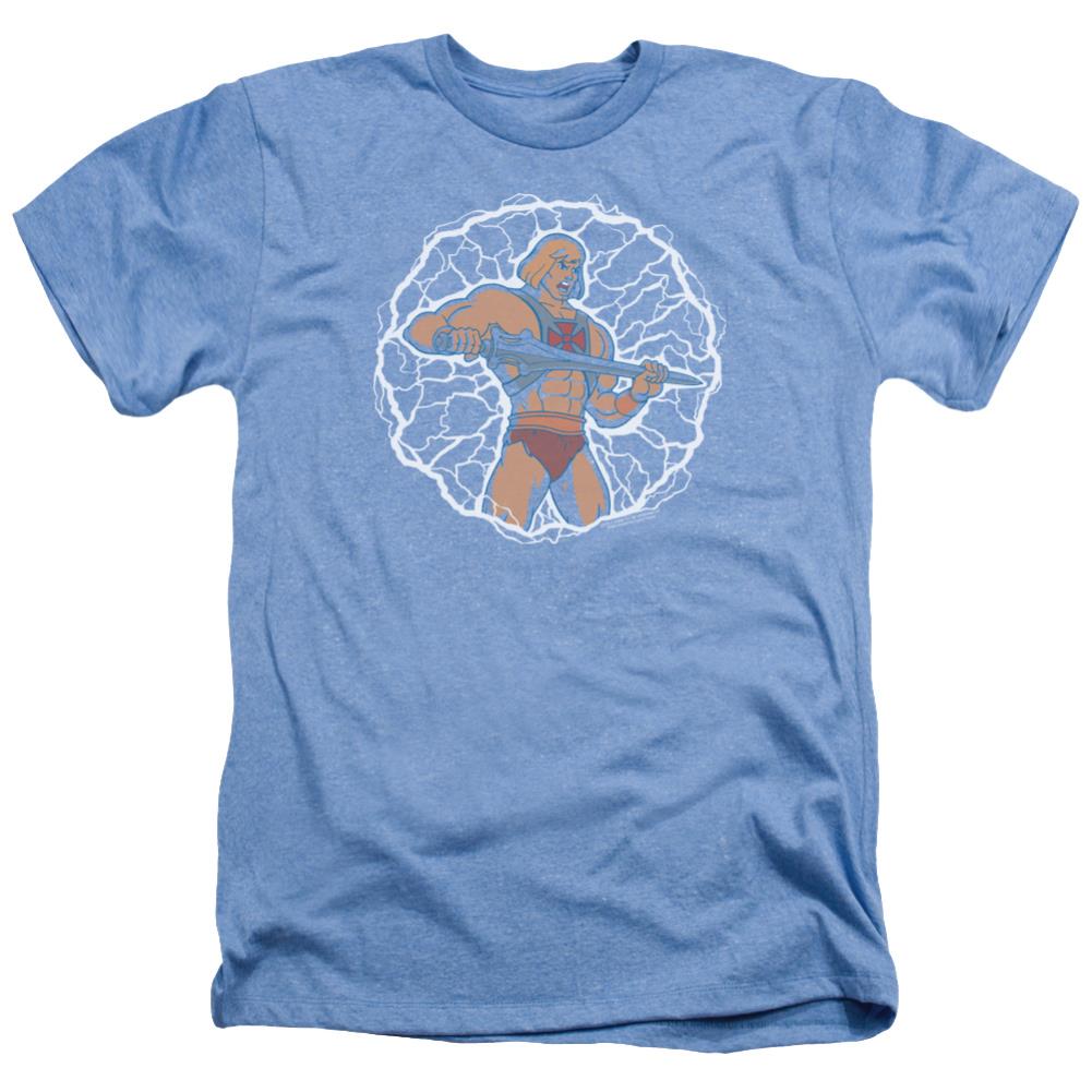 Masters Of The Universe Lightning Power Men's 30/1 Heather 60 40 Poly Short-Sleeve T-Shirt