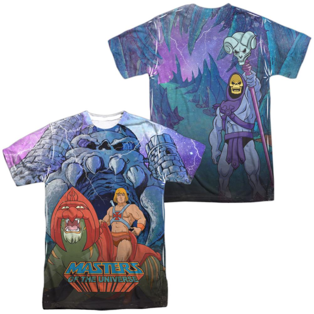 Masters Of The Universe Protecting Grayskull (Front/Back Print) Men's Regular Fit Polyester Short-Sleeve T-Shirt