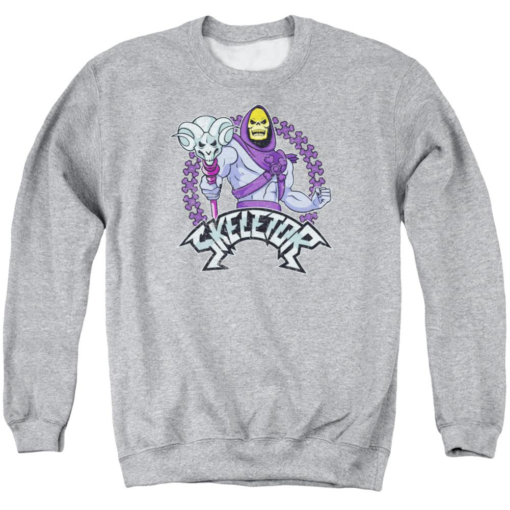 Masters Of The Universe Skeletor Men's Crewneck 50 50 Poly Long-Sleeve T-Shirt