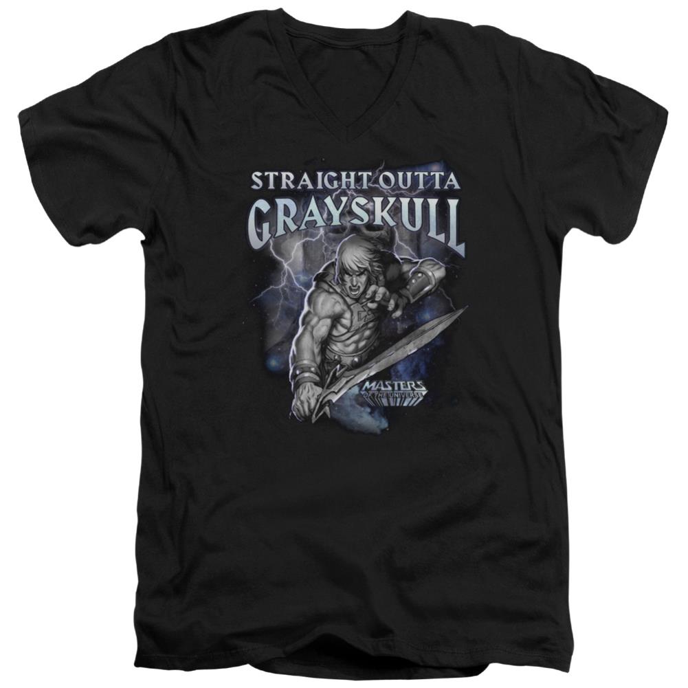 Masters Of The Universe Straight Outta Grayskull Men's 30/1 Cotton Slim V-Neck T-Shirt