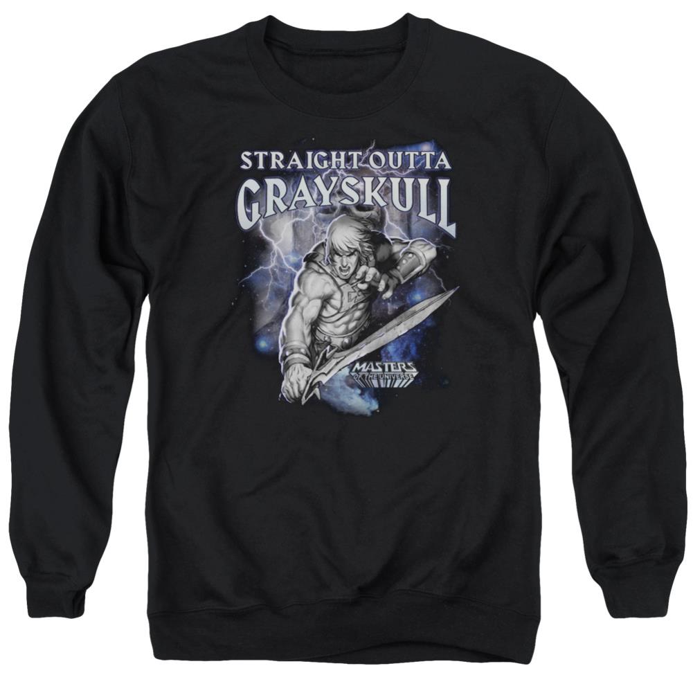 Masters Of The Universe Straight Outta Grayskull Men's Crewneck 50 50 Poly Long-Sleeve T-Shirt