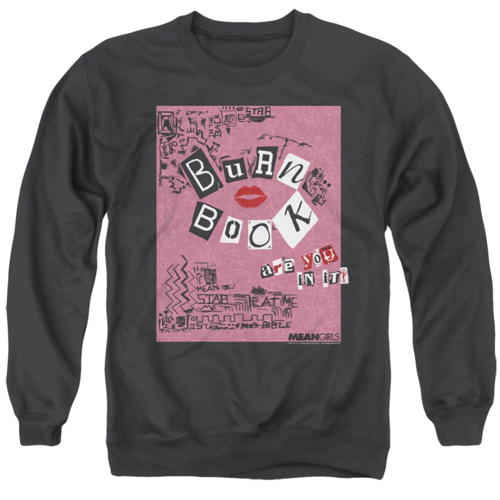 Mean Girls Burn Book Men's Crewneck 50 50 Poly Long-Sleeve T-Shirt