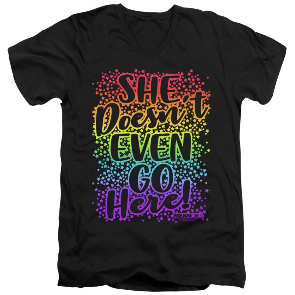 Mean Girls Doesn'T Go Here Men's 30/1 Cotton Slim V-Neck T-Shirt