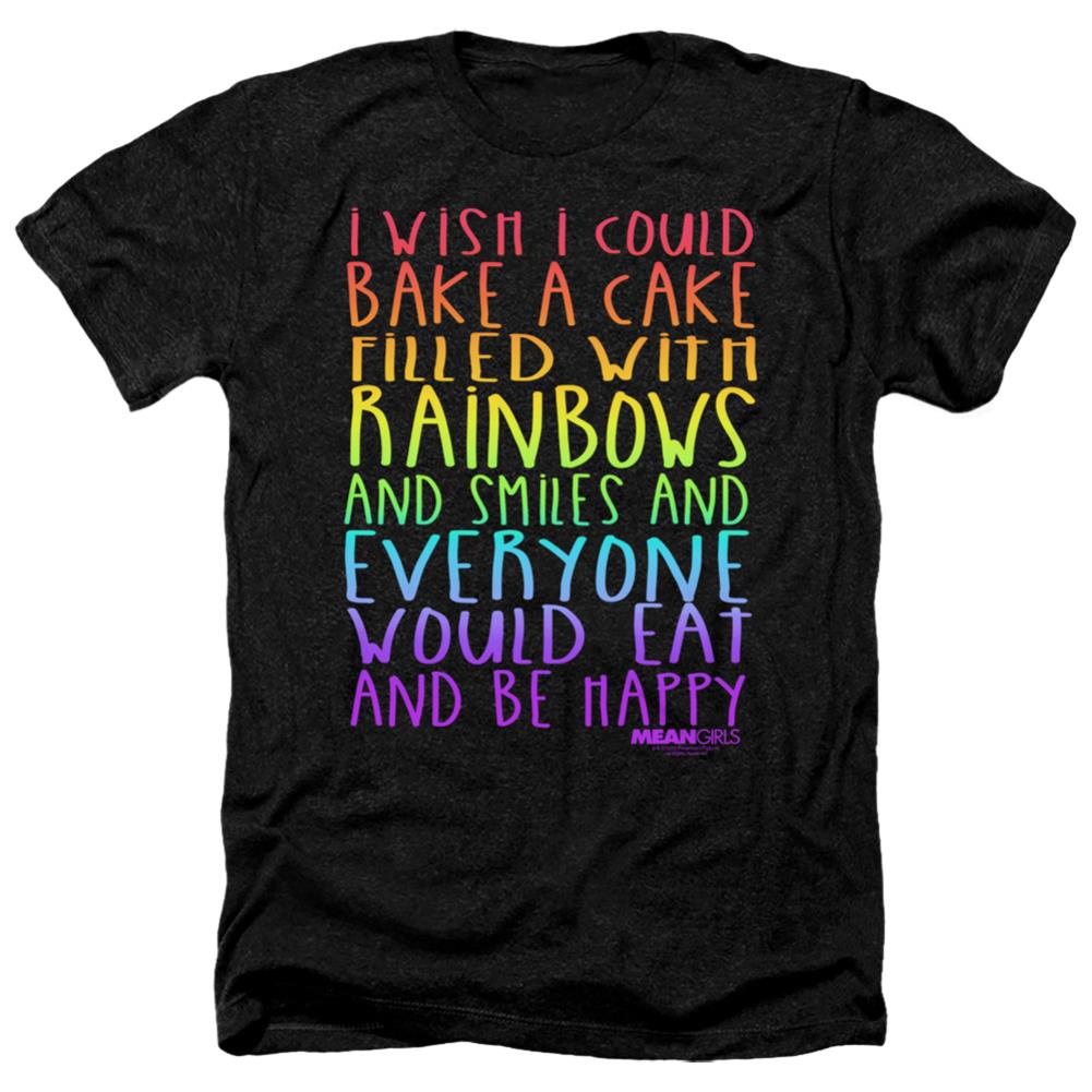 Mean Girls Rainbows And Cake Men's 30/1 Heather 60 40 Poly Short-Sleeve T-Shirt