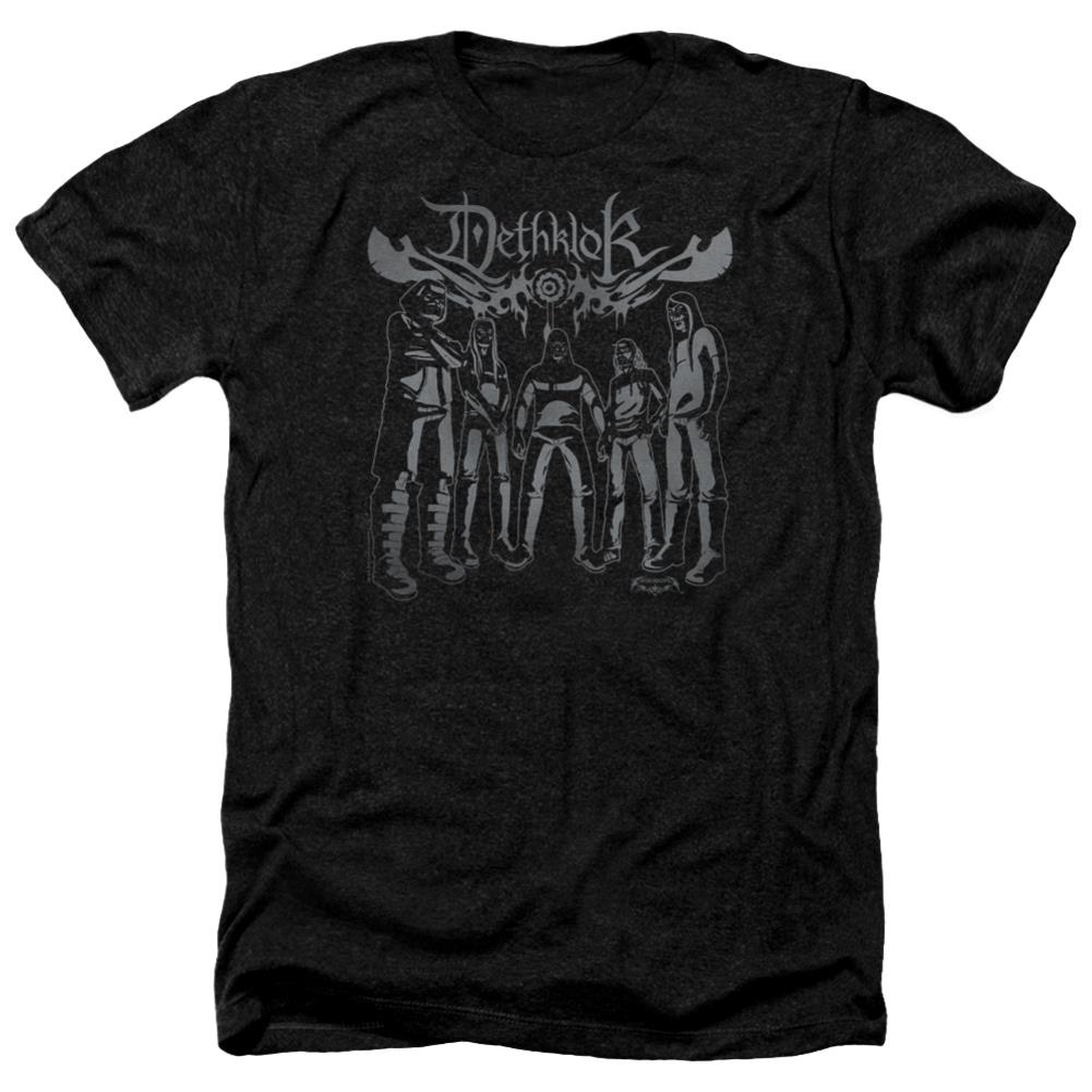 Metalocalypse Dethklok Band Men's 30/1 Heather 60 40 Poly Short-Sleeve T-Shirt