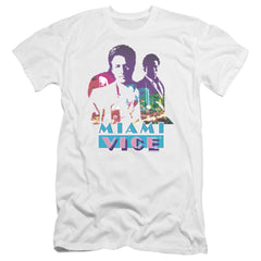 Miami Vice Crockett And Tubbs Men's Ultra-Soft 30/1 Cotton Slim Short-Sleeve T-Shirt