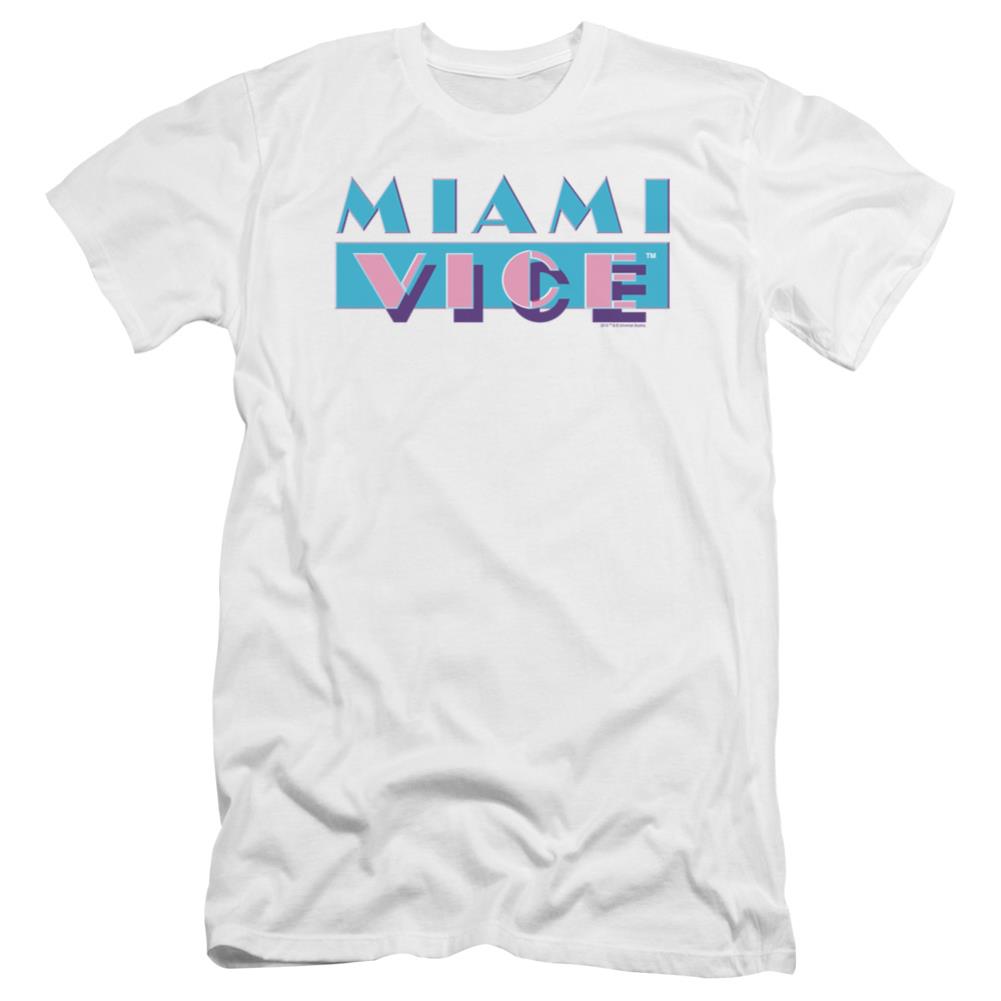 Miami Vice Logo Men's Ultra-Soft 30/1 Cotton Slim Short-Sleeve T-Shirt
