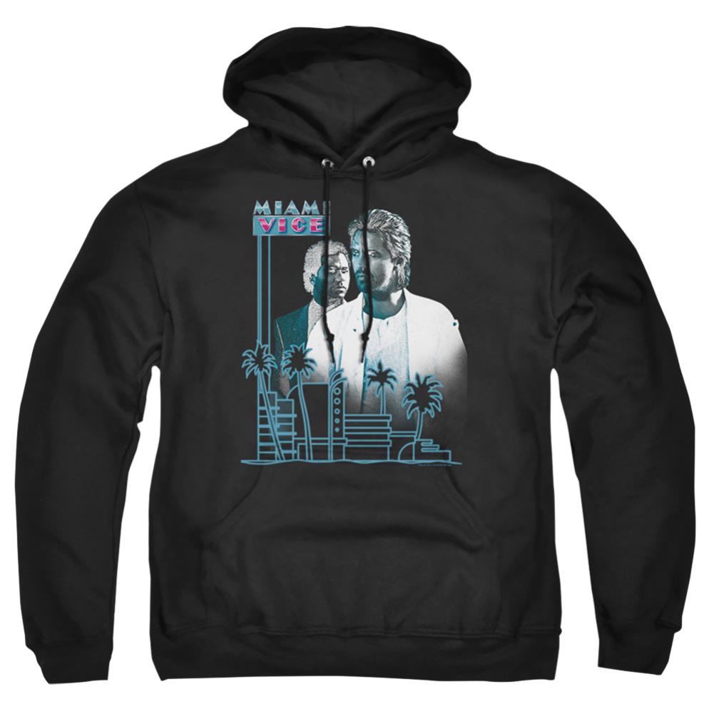 Miami Vice Looking Out Men's Pull-Over 75 25 Poly Hoodie