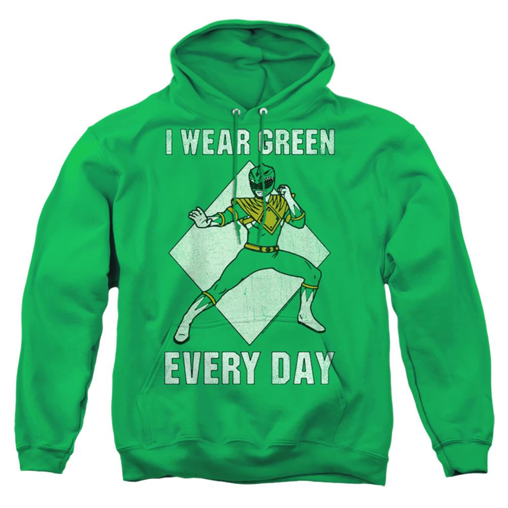 Mighty Morphin Power Rangers Always Green Men's Pull-Over 75 25 Poly Hoodie