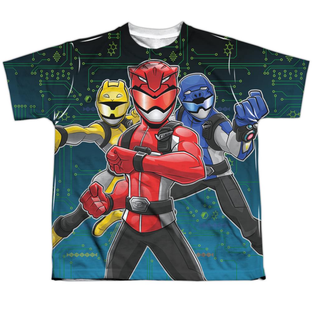 Mighty Morphin Power Rangers Battle Stance Youth Regular Fit Poly Short-Sleeve T-Shirt